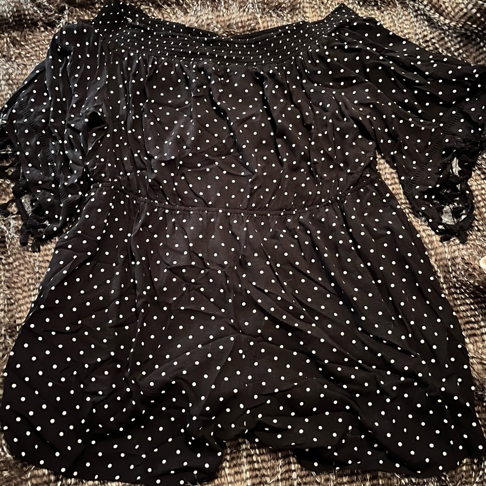 Target black and white polka dot romper plus size